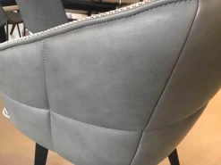 Sessel Marla Armchair High Stoff Grau Lederrücken