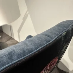 Sessel Marla Easy Chair High Rücken Stoff Gobelin Eden Blumenmuster Sitz Stoff Smart Arctique 05 Blau Mit Hocker