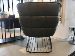 Sessel Marla Easy Chair Nappaleder Grau Harfengestell Pulverbeschichtet
