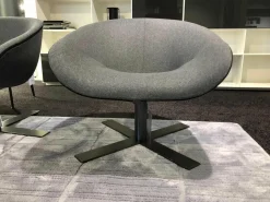 Sessel Mart MPG15 Stoff Sera Dunkelgrau Gestell Nickel Bronzefarben