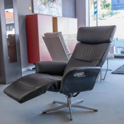 Sessel Master Leder Fantasy Schwarz 2514-89 X-Fuß Aluminium