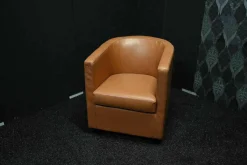 Sessel Max Leder New Softy 393 Nuss Fuß Buche