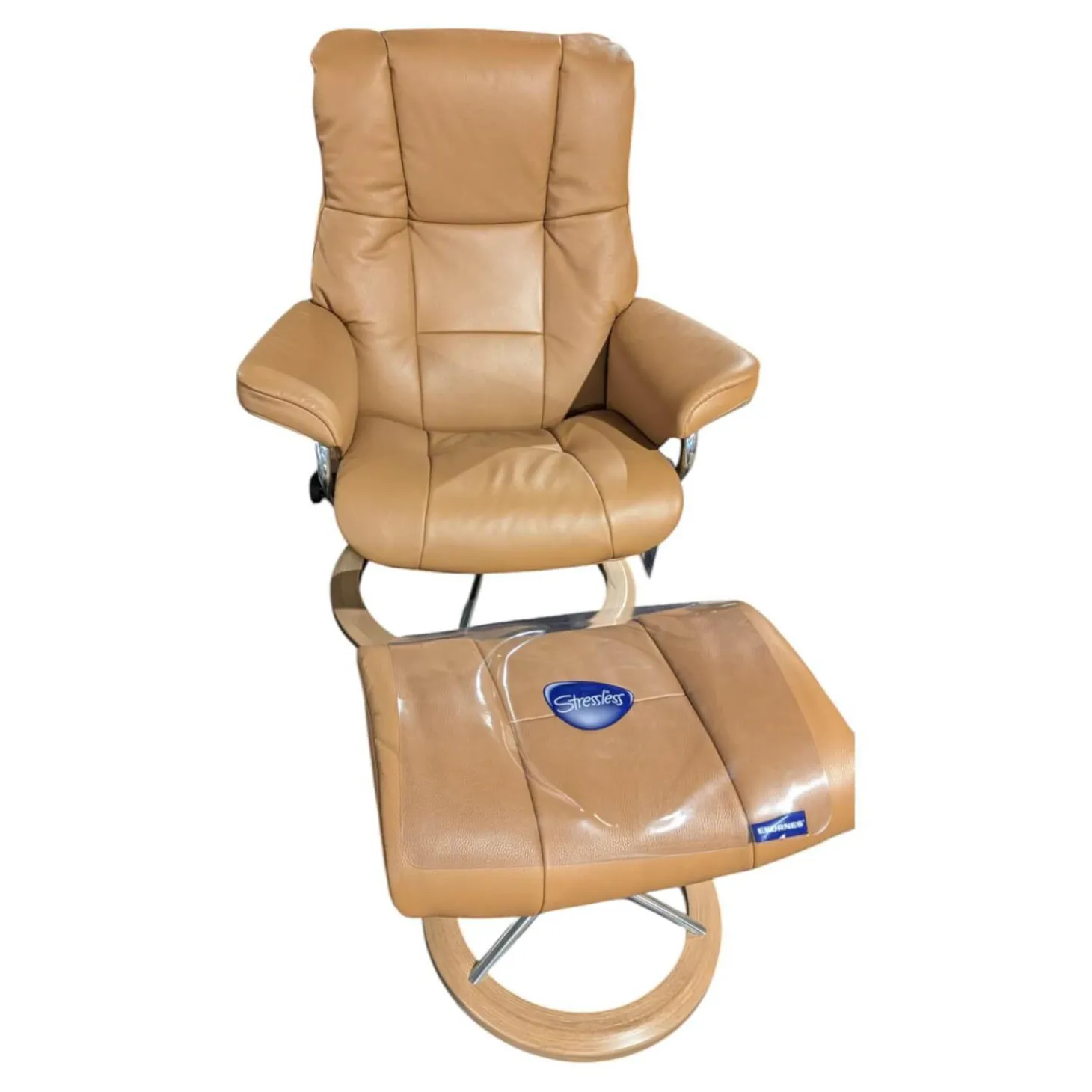 Sessel Mayfair Leder Cori 48 Caramel Braun Holz 04 Eiche Gestell Signature 40 Aluminium