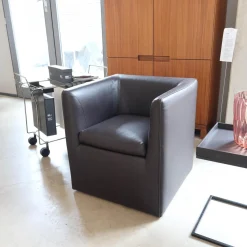 Sessel Mell Bodennah Bezug Leder Semi Mocca 284