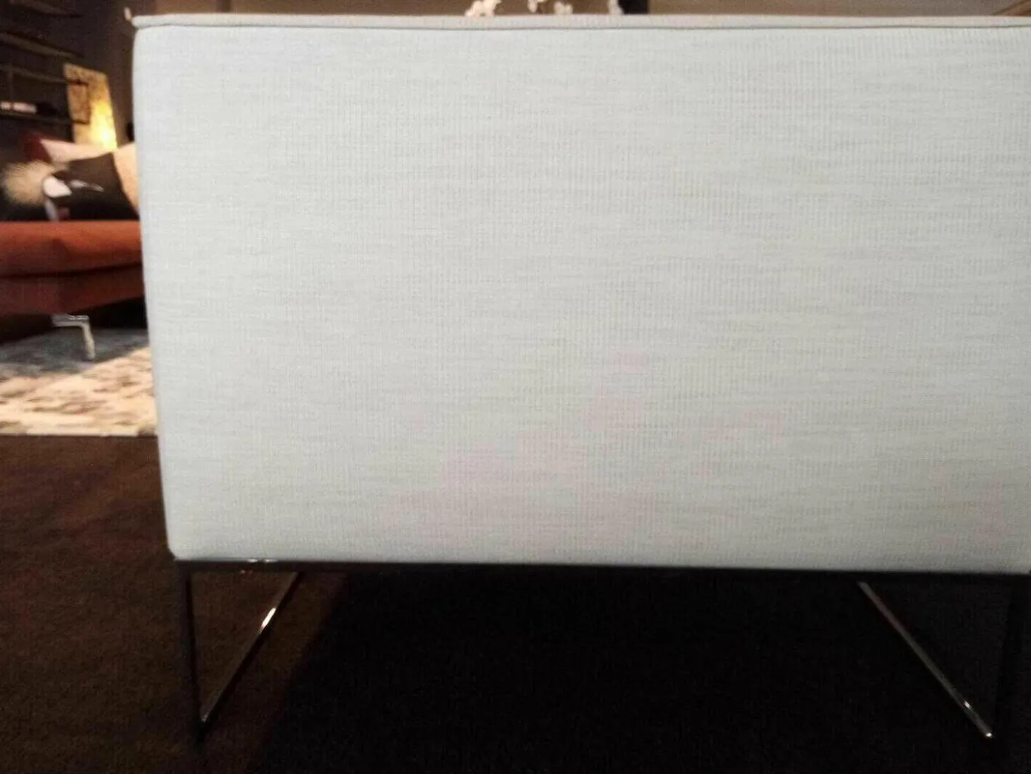 Sessel Mell Stoff 7068 Wollweiß Kufe Verchromt