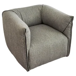 Sessel Mia Bezugsstoff Dune Grau Basis Drehbar Mit Rückholmechanismus