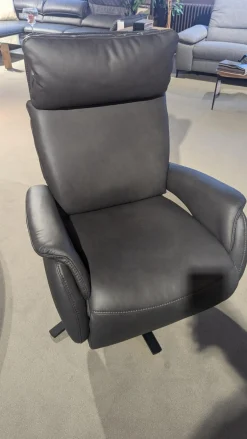 Sessel Milano Lounge Leder LL Evita Anthrazit Sternfuß Schwarz Matt