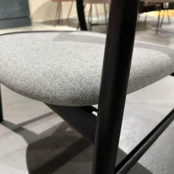 Sessel Mit Hocker Kamuy Stoff Tonica Grau Gestell Eiche Schwarz