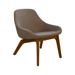 Sessel Morph Lounge Eiche Geölt Bezug Leder Jepard 1377 Schlammgrau Stoff Canvas 244