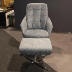 Sessel MR396 Stoff Jab 1 Farbe 16050 Drehgestell Und Sternfuß Chrom Inklusive Hocker