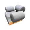 Sessel MVPHE Bezug Stoff Kvadrat Tonus 4 615 Anthrazit Gestell Buche Furniert