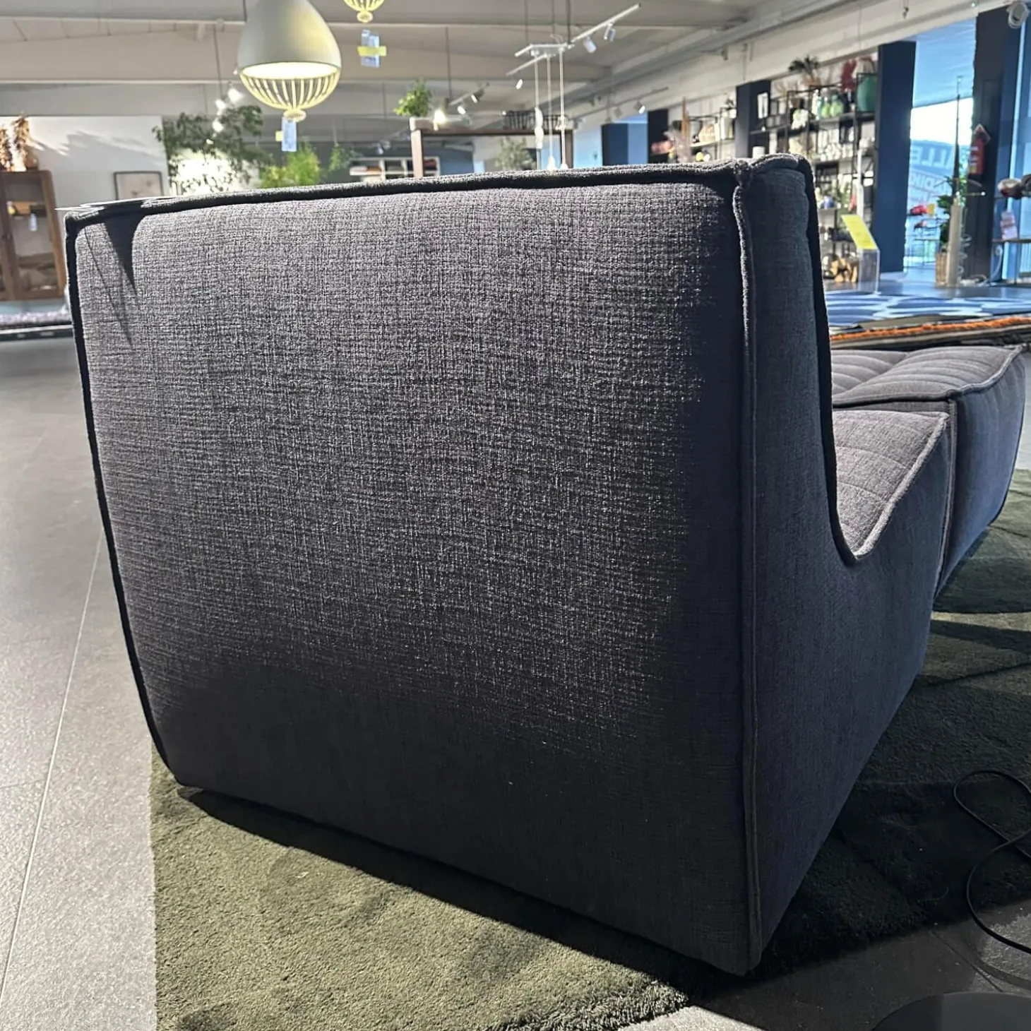 Sessel N701 Bezug Stoff Moss Eco Graphite Grau Rahmen Hoz Inklusive Hocker