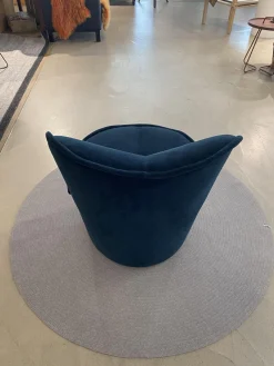 Sessel Nenou Stoff 8170 Ozean Dunkelblau Inklusive Hocker