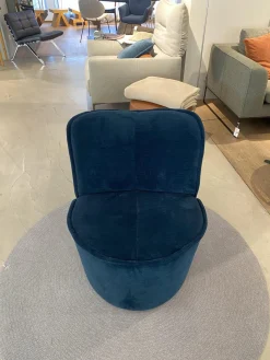 Sessel Nenou Stoff 8170 Ozean Dunkelblau Inklusive Hocker