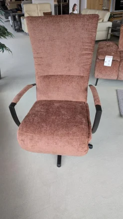 Sessel Nicolai Stoff Nile Kupfer 300 Braun Fuß Schwarz Matt mit mechanischer Verstellung