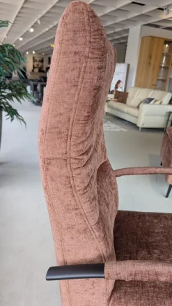 Sessel Nicolai Stoff Nile Kupfer 300 Braun Fuß Schwarz Matt mit mechanischer Verstellung