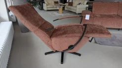 Sessel Nicolai Stoff Nile Kupfer 300 Braun Fuß Schwarz Matt mit mechanischer Verstellung