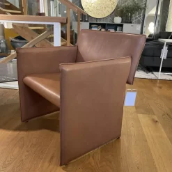 Sessel Noto Leder 922 Cognac Mit Rollen Und Filzgleitern