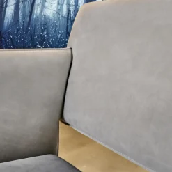 Sessel Noto Nubukleder 682 Elefantgrau Weiche Rollen