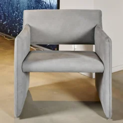 Sessel Noto Nubukleder 682 Elefantgrau Weiche Rollen