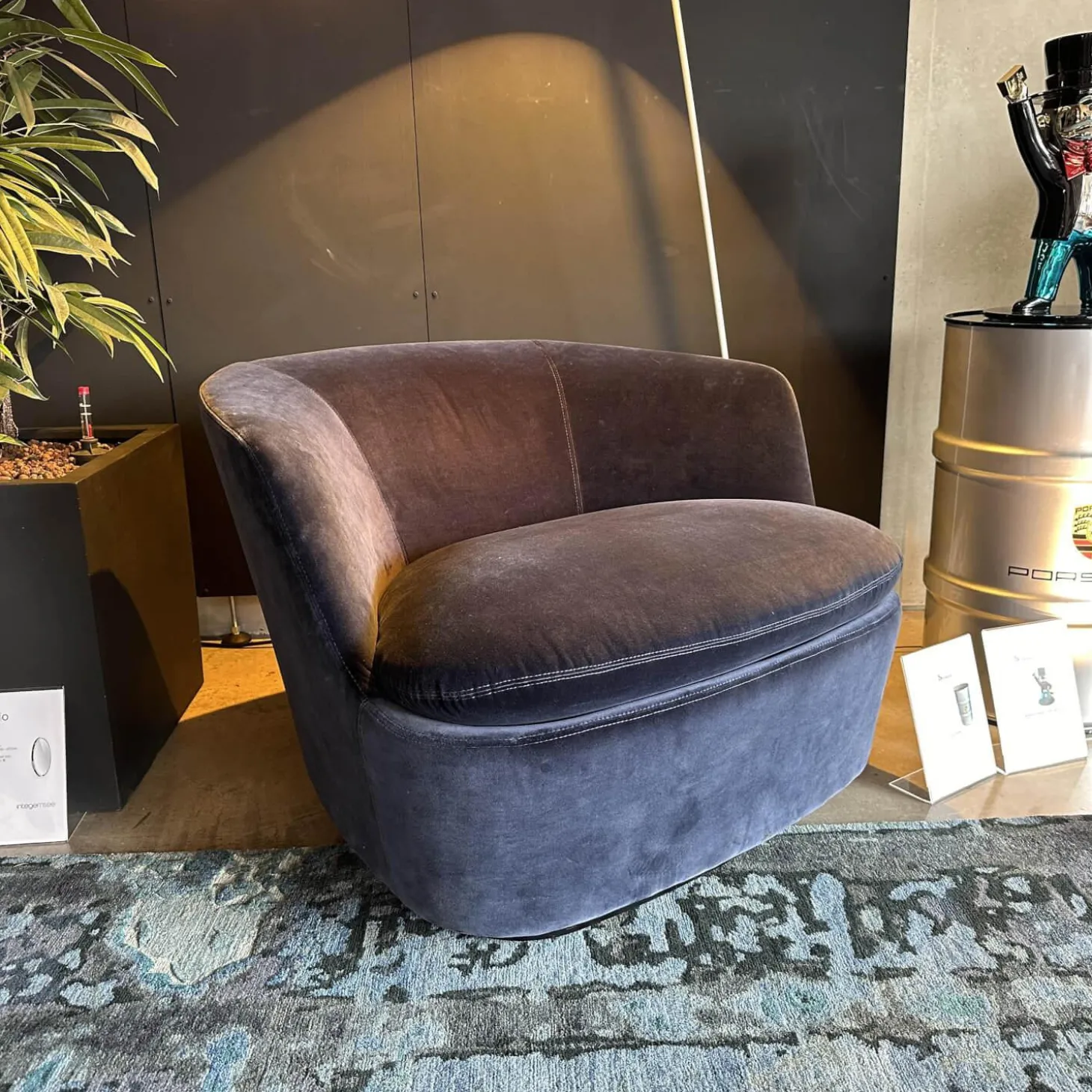 Sessel Orla 86B Stoff Harald 2 804 Blu Notte D Samt Blau