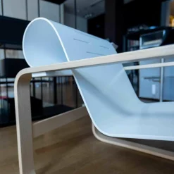 Sessel Paimio Sitz Birke Formschichtholz Weiß Lackiert Armlehnen Birke Natur Lackiert