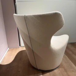 Sessel Piccola Papilio Stoff Ego 2153 100 Weiß Drehgestell Grau Metallisiert