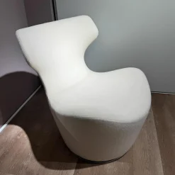 Sessel Piccola Papilio Stoff Ego 2153 100 Weiß Drehgestell Grau Metallisiert