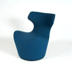 Sessel Piccolo Papilio Drehbar Bezugstoff Blau Untergestell Grau Metallisiert Lackiert