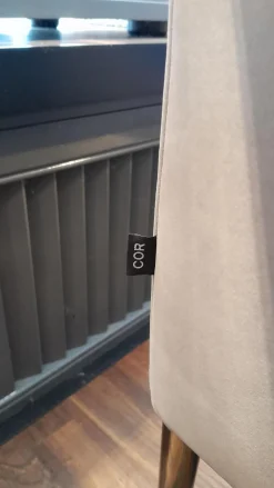 Sessel Pilotis Nubukleder Grigio 684 Grau Füße Metall Chrom Filzgleiter Schwarz