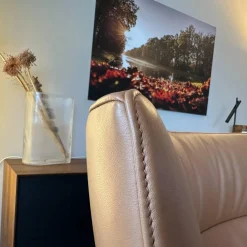 Sessel PLI Leder T35 Cuoio Braun Drehteller Schwarz Matt Mit Beinauflage Leder T49 Espresso Dunkelbraun