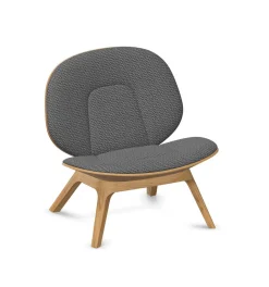 Sessel Poi Stoff Hector Pepper Grau Holzgestell Eiche Natur