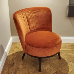 Sessel Polo Cocktail Stoff Amica A-161 Orange Untergestell Eiche Antik Mit Drehfunktion Und Rückholmechanik