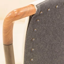 Sessel Progetti 33220 Fashion Wolle Innen Kamet 2413 Weiß Außen Denim 100 Grau Gestell Matte Beizung Lack No 91