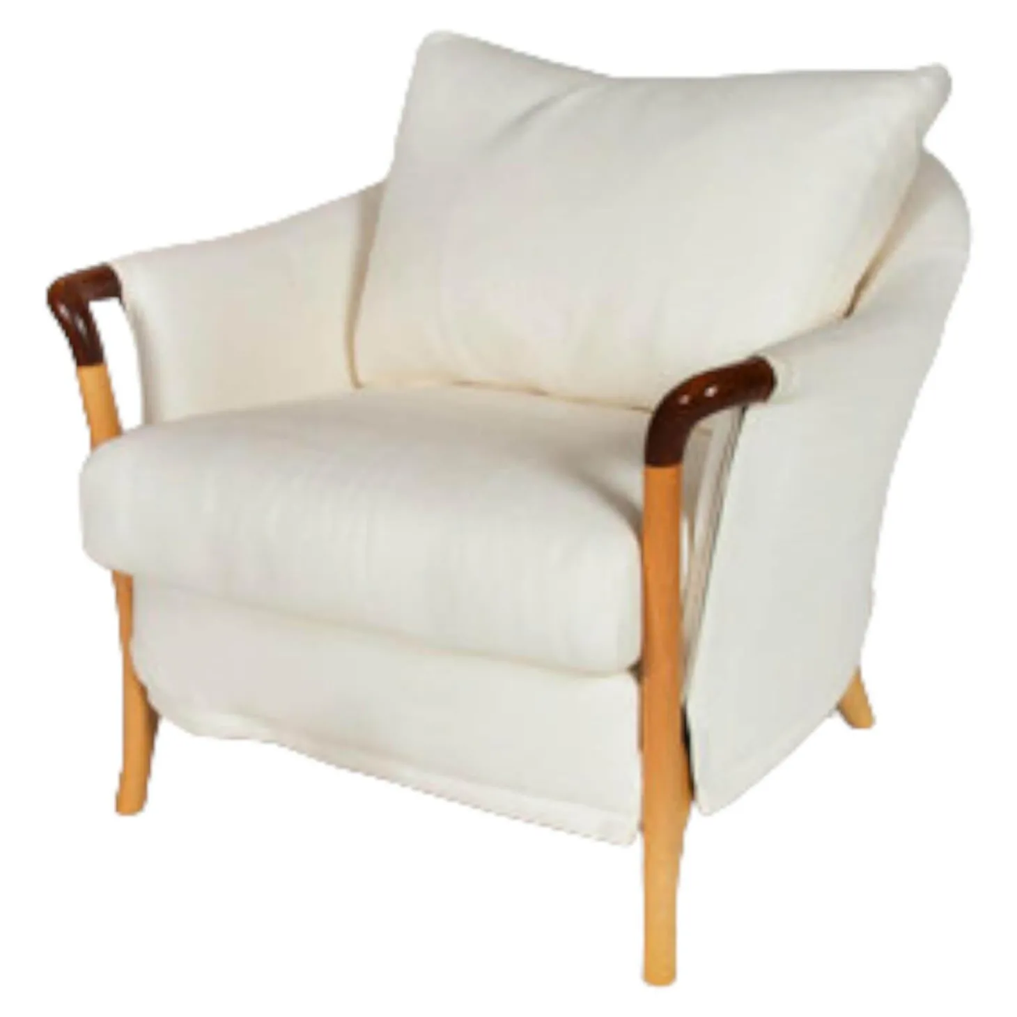 Sessel Progetti Stoff Lavello Weiß Gestell Buche Natur