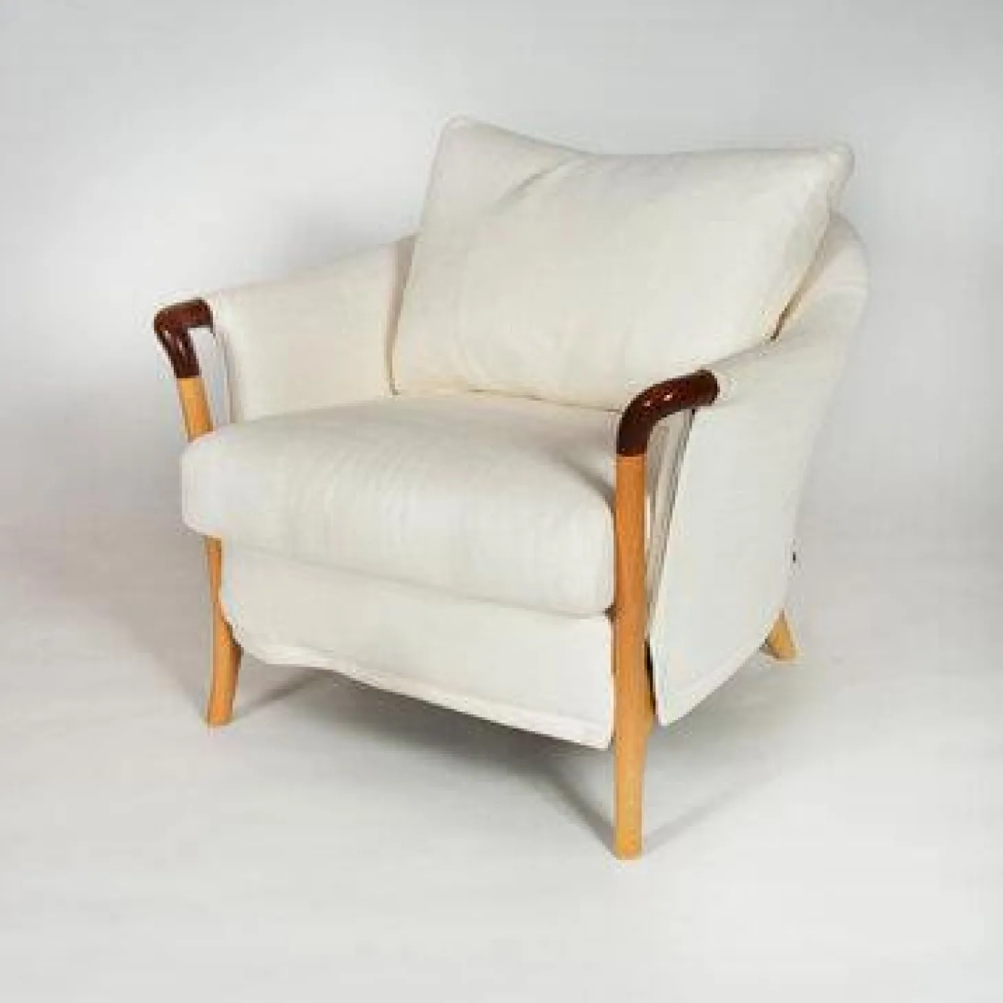 Sessel Progetti Stoff Lavello Weiß Gestell Buche Natur