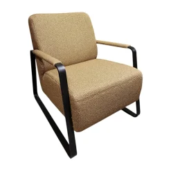 Sessel Quadroo 17350 Stoff O1034 Khaki Braun Gelb Grün Gestell FC8 M99 Schwarz Pulverbeschichtet