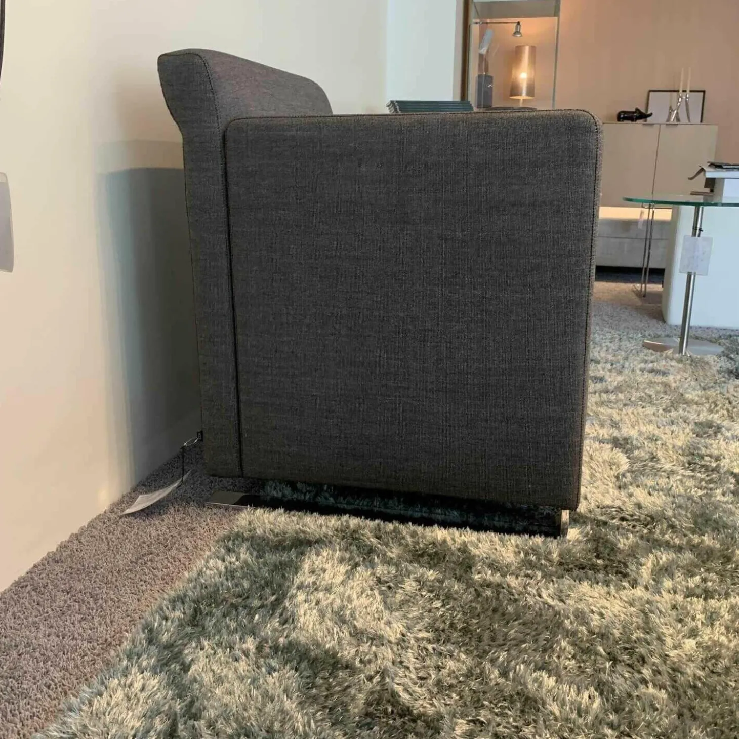 Sessel Quant 30145 Stoff Grau Kufe Chrom