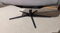 Sessel Ravi Leder W10 Grau Fuß Schwarz Funktion Mechanisch