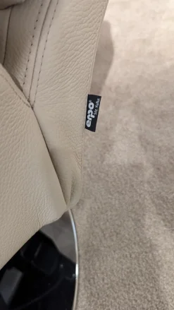 Sessel RE500 18 Leder 43 Perl 210 Beige Creme Grau Tellerfuß Verchromt 2 Motorisch Mit Akku