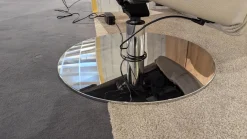 Sessel RE500 18 Leder 43 Perl 210 Beige Creme Grau Tellerfuß Verchromt 2 Motorisch Mit Akku