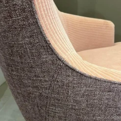 Sessel Relaxchair 375 Stoff Kvadrat Phlox 0633 Rücken Stoff Gaia 7887 Amethyst Gestell Eiche Geflammt Geölt