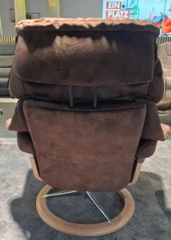 Sessel Reno M Stoff Magnolia Brown Braun Gestell Signature Metall Und Eiche Inklusive Hocker