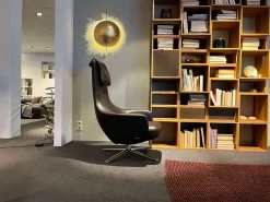 Sessel Repos Leder Premium F Chocolate 68 Braun mit Ottoman