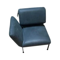 Sessel Roro Small Leder Glove Schwarz Gestell Schwarz Pulverbeschichtet Mit Rollen Schwarz