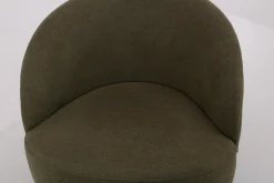 Sessel Salon Stoff U3334J Grün Füße Holz Schwarz Inklusive Hocker Mit Drehteller Schwarz