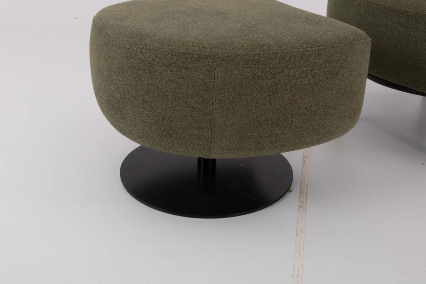 Sessel Salon Stoff U3334J Grün Füße Holz Schwarz Inklusive Hocker Mit Drehteller Schwarz