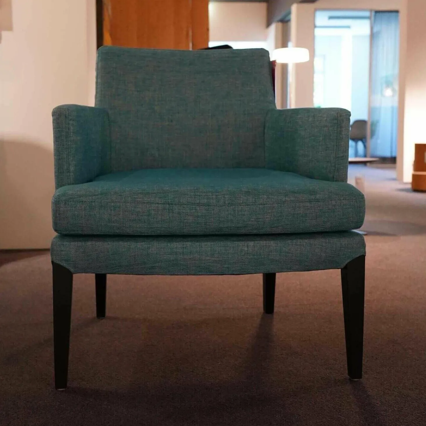 Sessel Salotto 55872 Stoff Celina Türkis 76743 Füße Buche Massiv Schwarz