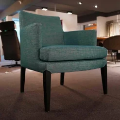 Sessel Salotto 55872 Stoff Celina Türkis 76743 Füße Buche Massiv Schwarz