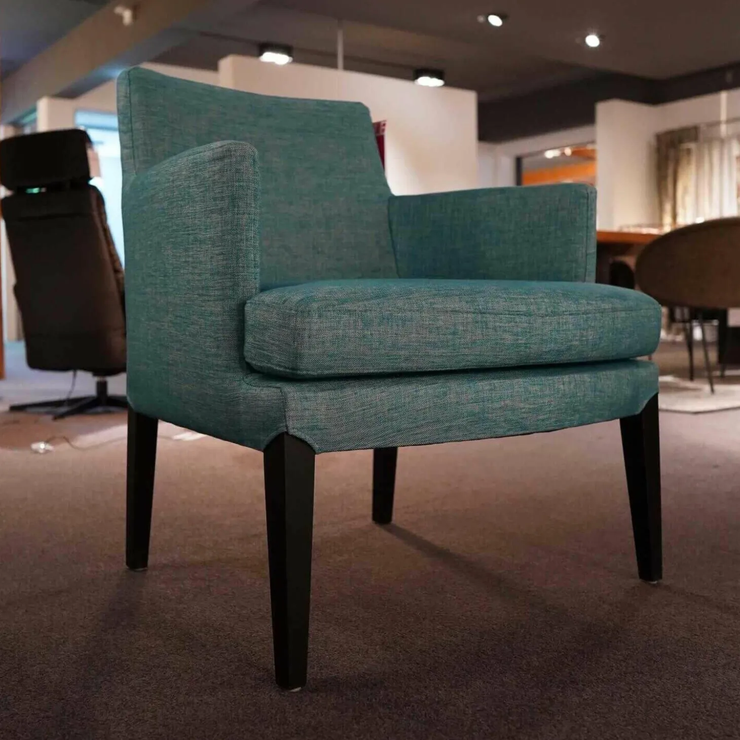 Sessel Salotto 55872 Stoff Celina Türkis 76743 Füße Buche Massiv Schwarz